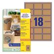 Kép 1/5 - Etikett AVERY L7110-25 62x42mm termék címke környezetbarát barna kraft 450 címke/doboz 25 ív/doboz