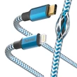 Kép 2/2 - Adatkábel HAMA Reflective USB-C/Lightning 1,5m kék