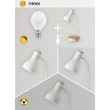 Kép 4/5 - Asztali lámpa RÁBALUX Mosley halogén E14 1xmax25W fém/fa fehér