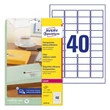 Kép 1/4 - Etikett AVERY L4770-25 45,7x25,4 mm átlátszó 1000 címke/doboz 25 ív/doboz