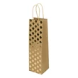 Kép 1/2 - Italtasak CREATIVE ECO Special Plus 10x36x10 cm barna fóliás arany csíkos-pöttyös sodort füles