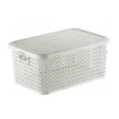 Kép 2/2 - Kosár rattan hatású műanyag fedéllel 30L