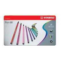 Filctoll STABILO Pen 68 30 darabos készlet fém dobozban
