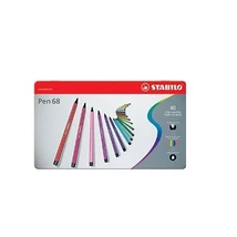 Filctoll STABILO Pen 68 40 darabos készlet fém dobozban