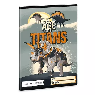 Füzet ARS UNA A/5 32 lapos vonalas 14-32 I. osztályos Age Of The Titans