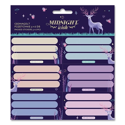 Füzetcímke ARS UNA 18 db/csomag Midnight Wish