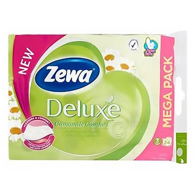 Toalettpapír ZEWA Deluxe 3 rétegű 24 tekercses Camomile