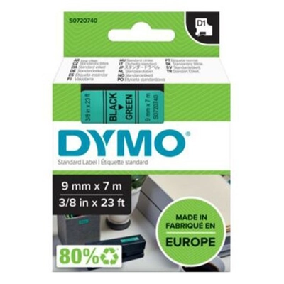 Feliratozó szalag DYMO D1 9mm x 7m zöld alapon fekete írásszín