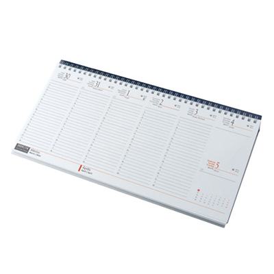 Asztali naptár kép nélküli REALSYSTEM fekvő fehér lapos kék 2024.