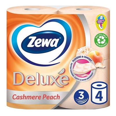 Toalettpapír ZEWA Deluxe 3 rétegű 4 tekercses Cashmere Peach