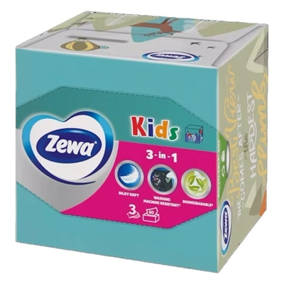 Papírzsebkendő ZEWA Kids 3 rétegű 60 darabos dobozos