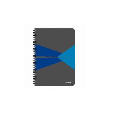 Spirálfüzet LEITZ Office A/5 PP borítóval 90 lapos kockás kék