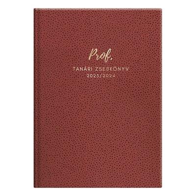 Tanári zsebkönyv TOPTIMER Prof papírborító A/5 heti 150x210 mm bordós 2023-2024