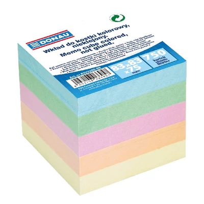 Kockatömb színes DONAU 8,3x8,3 cm nem ragasztott pasztell