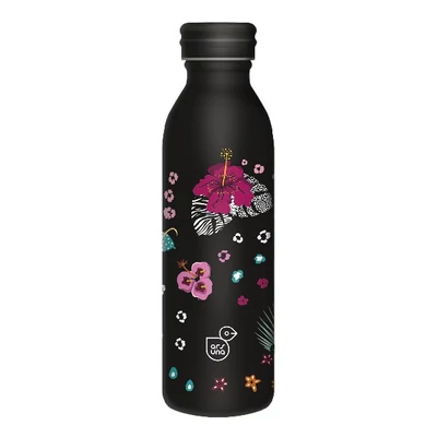 Kulacs duplafalú ARS UNA fém 600 ml Black Hibiscus
