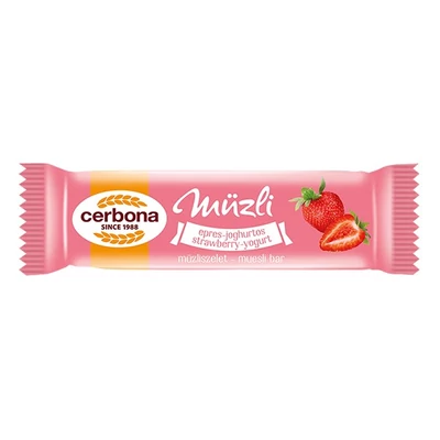 Müzliszelet CERBONA eper ízű joghurtos bevonóval 20 g