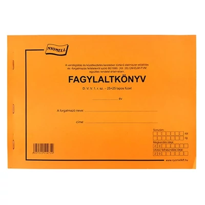 Nyomtatvány fagylaltkönyv