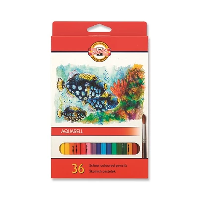 Színes ceruza KOH-I-NOOR 3719 Mondeluz Aquarell hatszögletű 36 darabos