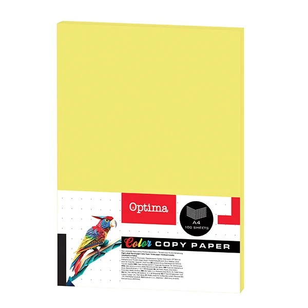 Fénymásolópapír színes OPTIMA A/4 75 g neon sárga 100 ív/csomag