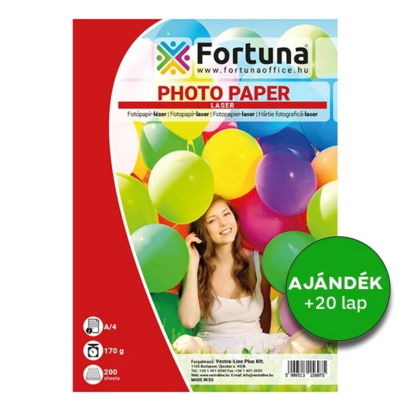 Fotópapír FORTUNA A/4 laser fényes 170 g 200 íves
