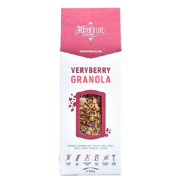 Granola HESTER’S Veryberry ribizlis 320 g
