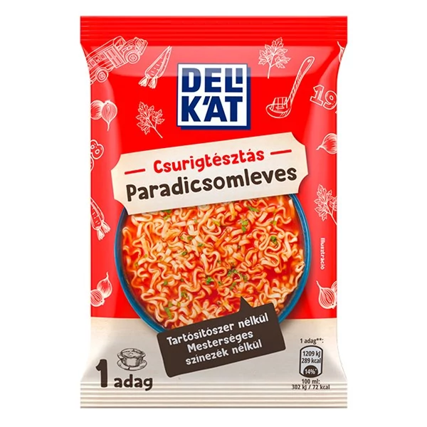 Instant tésztás leves DELIKÁT Paradicsomleves csurigtésztával 61 g