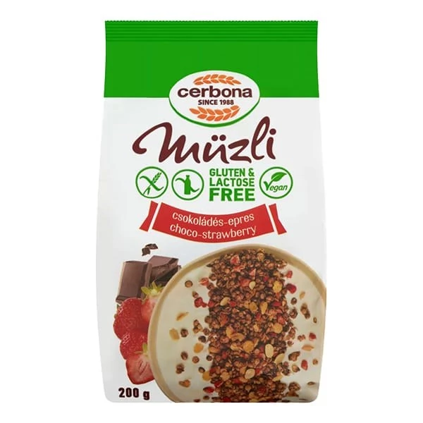 Müzli CERBONA Gluténmentes csokis-epres 200 g