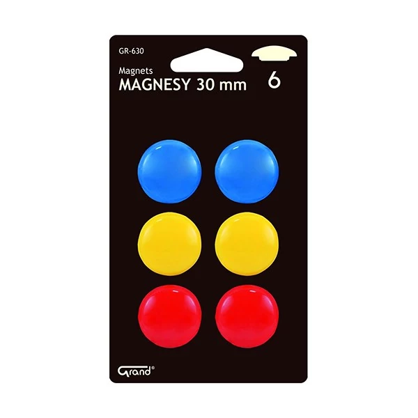 Táblamágnes GRAND 30mm 6 darabos vegyes színű